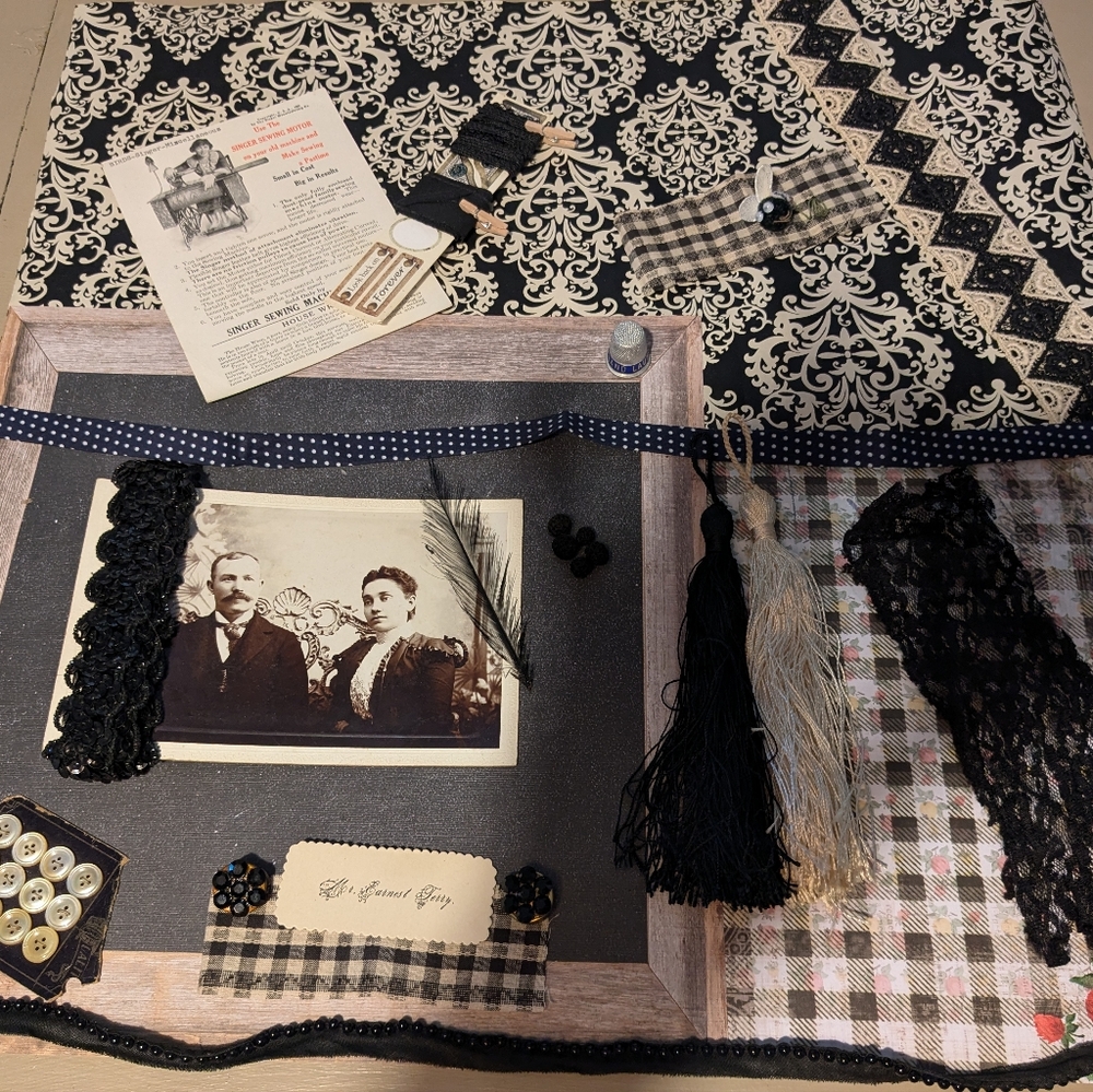 SOLD black and white antique inspiration lot junk journals collages crafts